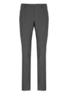 Pt Torino Slim Fit Wool Trousers With Button Detail In Grey