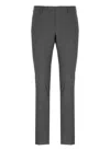Pt Torino Slim Fit Wool Trousers With Button Detail In Grey