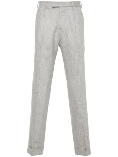 Pt Torino Mid-rise Tapered Trousers In Grey