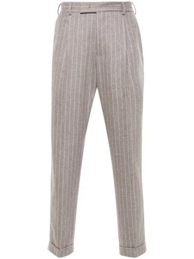 Pt Torino Pinstriped Trousers In Grey