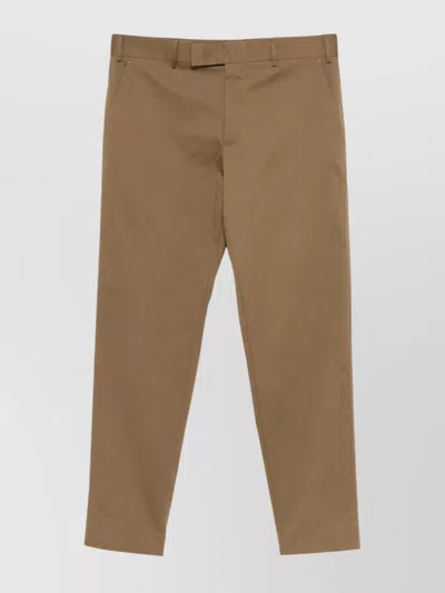 Pt Torino Trousers Rebel Fit Cotton Straight Leg In Brown