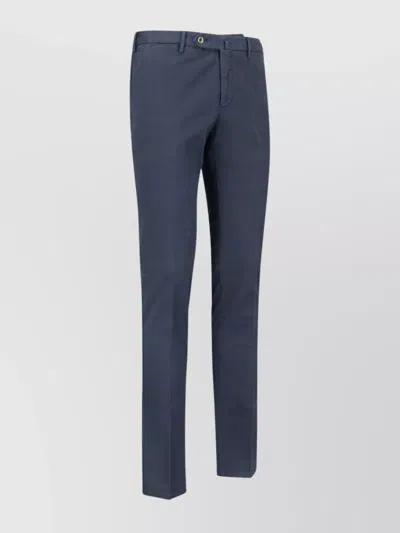 Pt Torino Trousers Straight Leg Pockets Loops In Blue