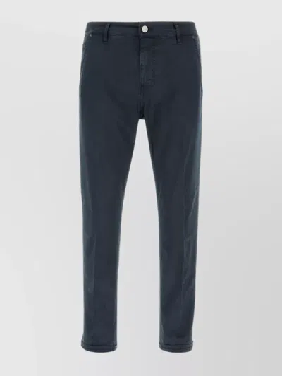 Pt Torino Trousers Stretch Cotton Belt Loops In Black