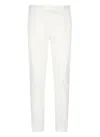 Pt Torino Refined Cotton Twill White Trousers With Detailing In White