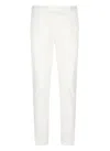 Pt Torino Refined Cotton Twill White Trousers With Detailing In White