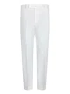 Pt Torino Refined Cotton Twill White Trousers With Detailing In White