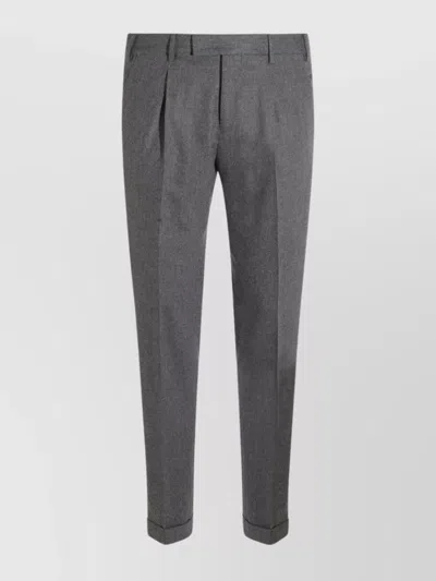 Pt Torino Trousers With Cuffed Hem And Pleated Front In Brown