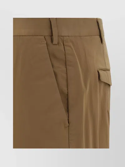 Pt Torino Trousers With Monochrome Pattern And Belt Loops In Brown