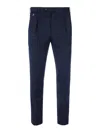 Pt Torino Wool Checked Trousers In Azul