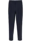 Pt Torino Pantalone In Misto Lana Stretch Nero Uomo In Blue