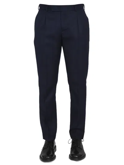 Pt Torino Fitted Turtleneck Shirt In Blue