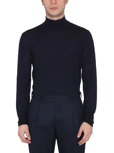 Pt Torino Merino Turtleneck Sweater In Blue