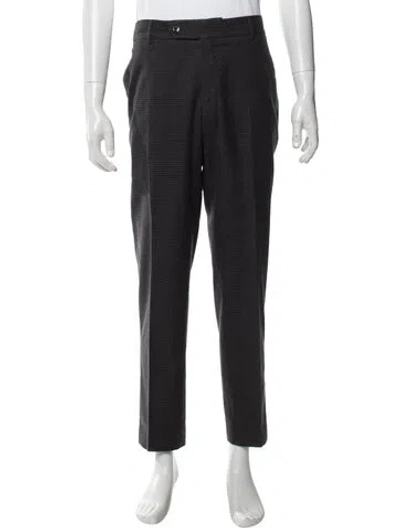 Pre-owned Pt Torino Tweed Pattern Dress Pants In Black