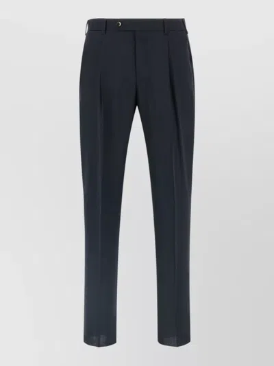 Pt Torino Union Front Pleat Trousers Belt Loops In Black