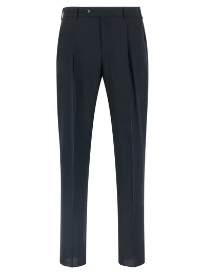 Pt Torino Union Front Pleat Trousers Belt Loops In Black