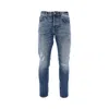 Pt Torino Light-blue Jeans With Logo Patch On The Rear And Belt Loops In Denim Man In Blue