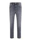 Pt Torino Five-pocket Cotton Jeans In Gray