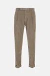 Pt Torino Tailored Trousers With Subtle Corduroy Texture And Comfortable Fit In Brown