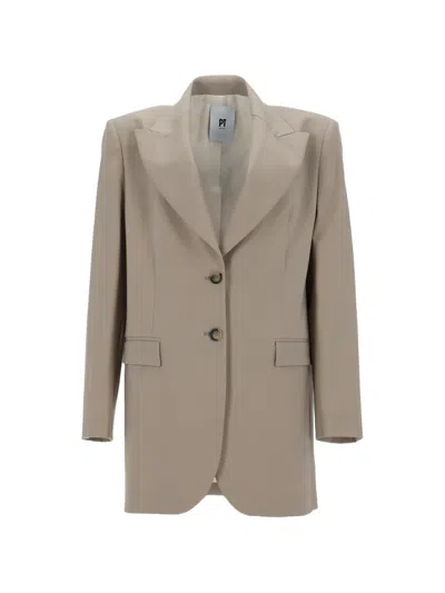 Pt Torino Victoria Peak-lapel Single-breasted Blazer In Neutral