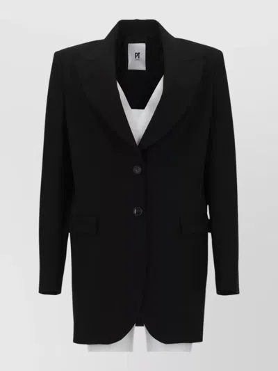 Pt Torino Victoria Wool Jacket Single Breasted Tailoring In Black