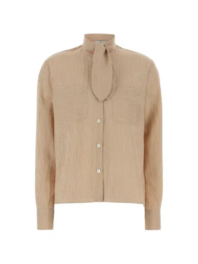 Pt Torino Embroidered Striped T-shirt For Women In Nude