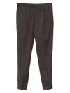 Pt Torino Virgin Wool Blend Straight-leg Trousers In Brown