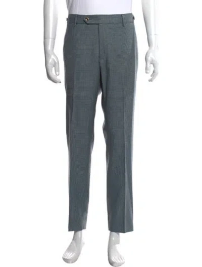 Pre-owned Pt Torino Virgin Wool Dress Pants In Blue
