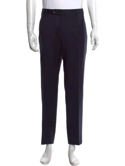 Pre-owned Pt Torino Virgin Wool Dress Pants In Blue