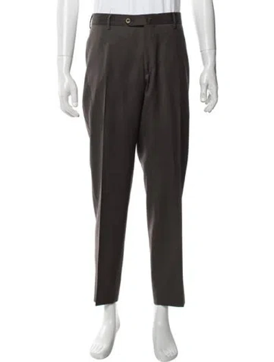 Pre-owned Pt Torino Virgin Wool Dress Pants In Brown