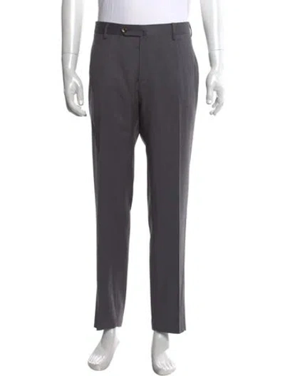 Pre-owned Pt Torino Virgin Wool Dress Pants In Gray