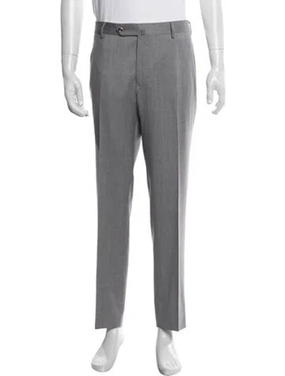 Pre-owned Pt Torino Virgin Wool Dress Pants In Gray