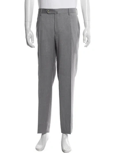 Pre-owned Pt Torino Virgin Wool Dress Pants In Gray