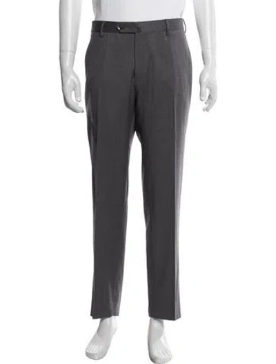 Pre-owned Pt Torino Virgin Wool Dress Pants In Gray