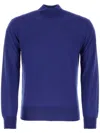 Pt Torino Ribbed Neckline Wool Sweater In Blue