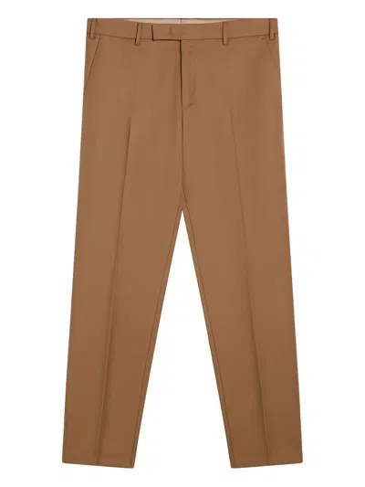 Pt Torino Virgin Wool Straight-leg Trousers In Brown