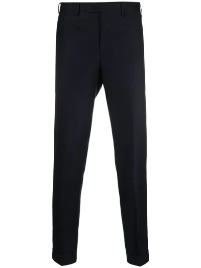 Pt Torino Virgin-wool Tailored Trousers In Blue