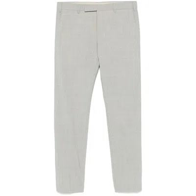 Pt Torino Virgin Wool Tapered Trousers In Gray