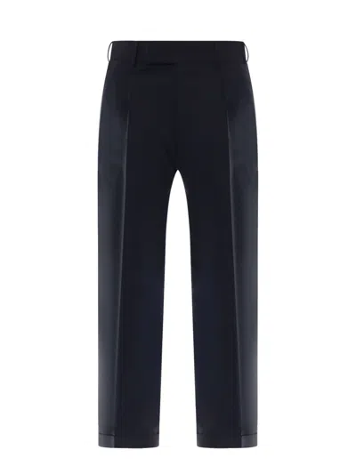 Pt Torino Virgin Wool Trouser With Feather Detail In Black