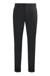 Pt Torino Black Virgin Wool Trousers In Black