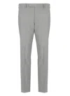 Pt Torino Grey Virgin Wool Trousers In Grey