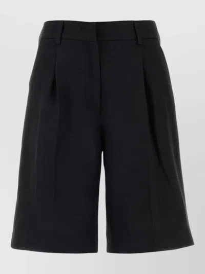 Pt Torino Viscose Blend Simone Tailored Bermuda Shorts In Black
