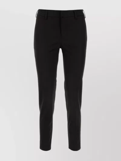 Pt Torino Black New York Bi-stretch Tapered Pants Woman