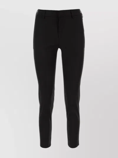 Pt Torino Viscose Stretch Pant With Waist Belt Loops In Black