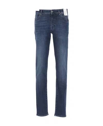 Pt Torino Washed-denim Slim-cut Jeans In Blue