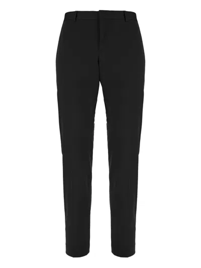 Pt Torino Pull-tab Detail Straight-leg Trousers In Black