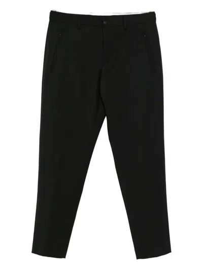 Pt Torino Wool Trousers With Elasticated Waist In Black