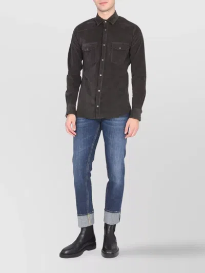 Pt Torino Western Shirt Featuring Chest Pockets In Black