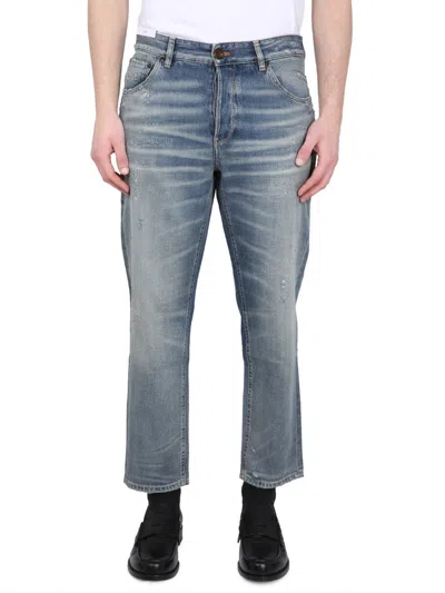 Pt Torino Whiskering-effect Straight-leg Jeans In Blue