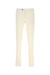 Pt Torino Stretch Cotton Blend Trousers Featuring Pockets In White