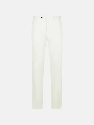 Pt Torino White Cotton Blend Pants